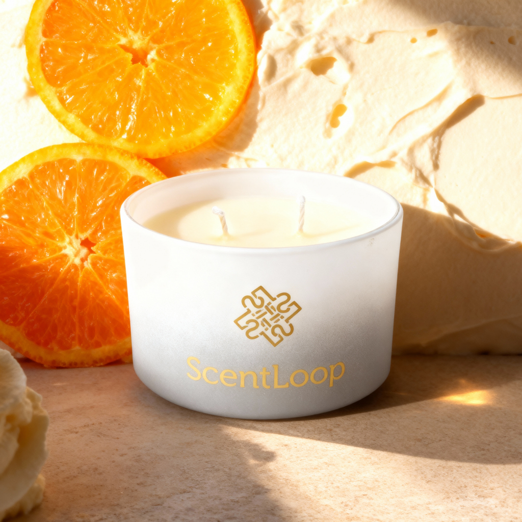 Sojakerze mit Mandarinen- und Vanillemuffin-Duft Sugar Clementine Intense 100g
