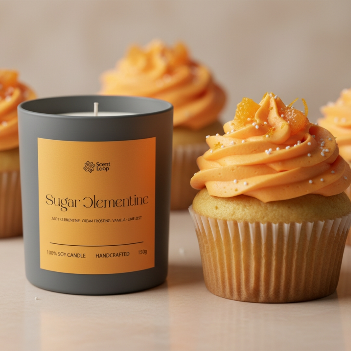 Świeca sojowa zapachowa Sugar Clementine Regular 150g