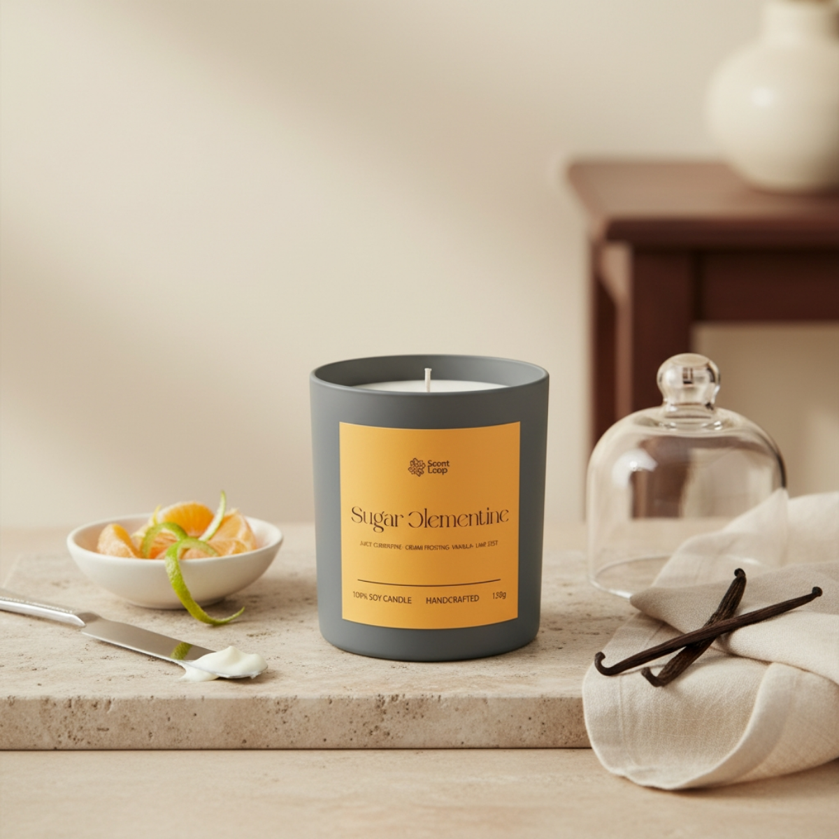 Świeca sojowa zapachowa Sugar Clementine Regular 150g