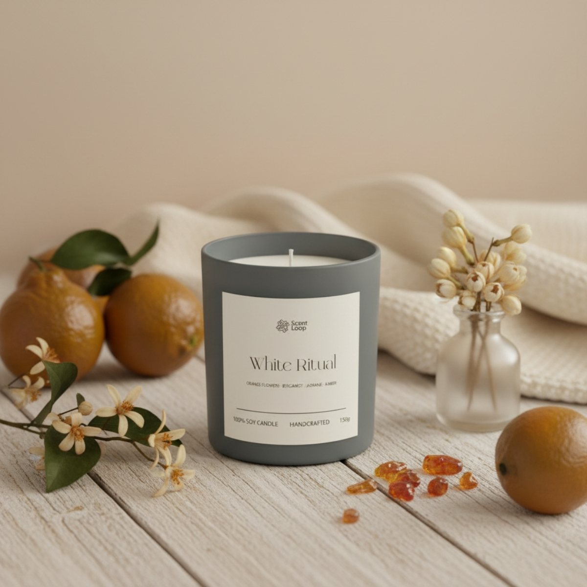 Świeca sojowa zapachowa White Ritual Regular 150g