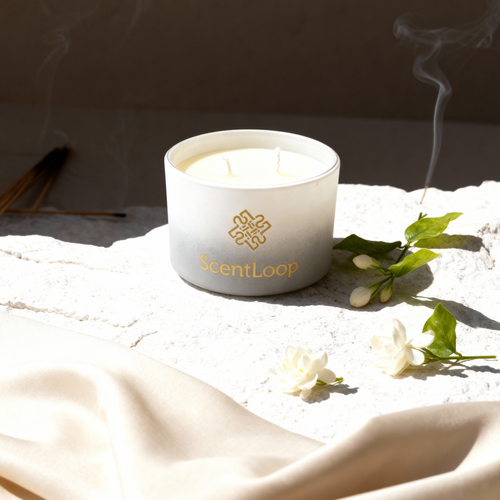 Elegancka świeca sojowa o zapachu jaśminu i bergamotki White Ritual Intense 100g