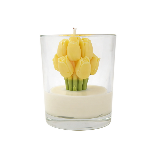 Świeca sojowa w szkle Bukiet Tulipanów zapachowa Citrus Harmony 190g