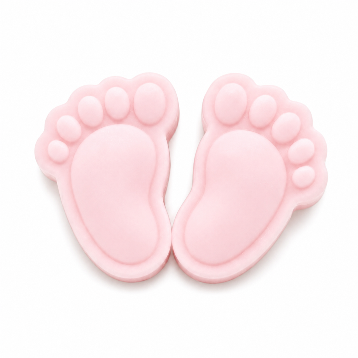 Sójová svíčka Růžová chodidýlka na baby shower pro holčičku s vůní Soft Linen, 50 g