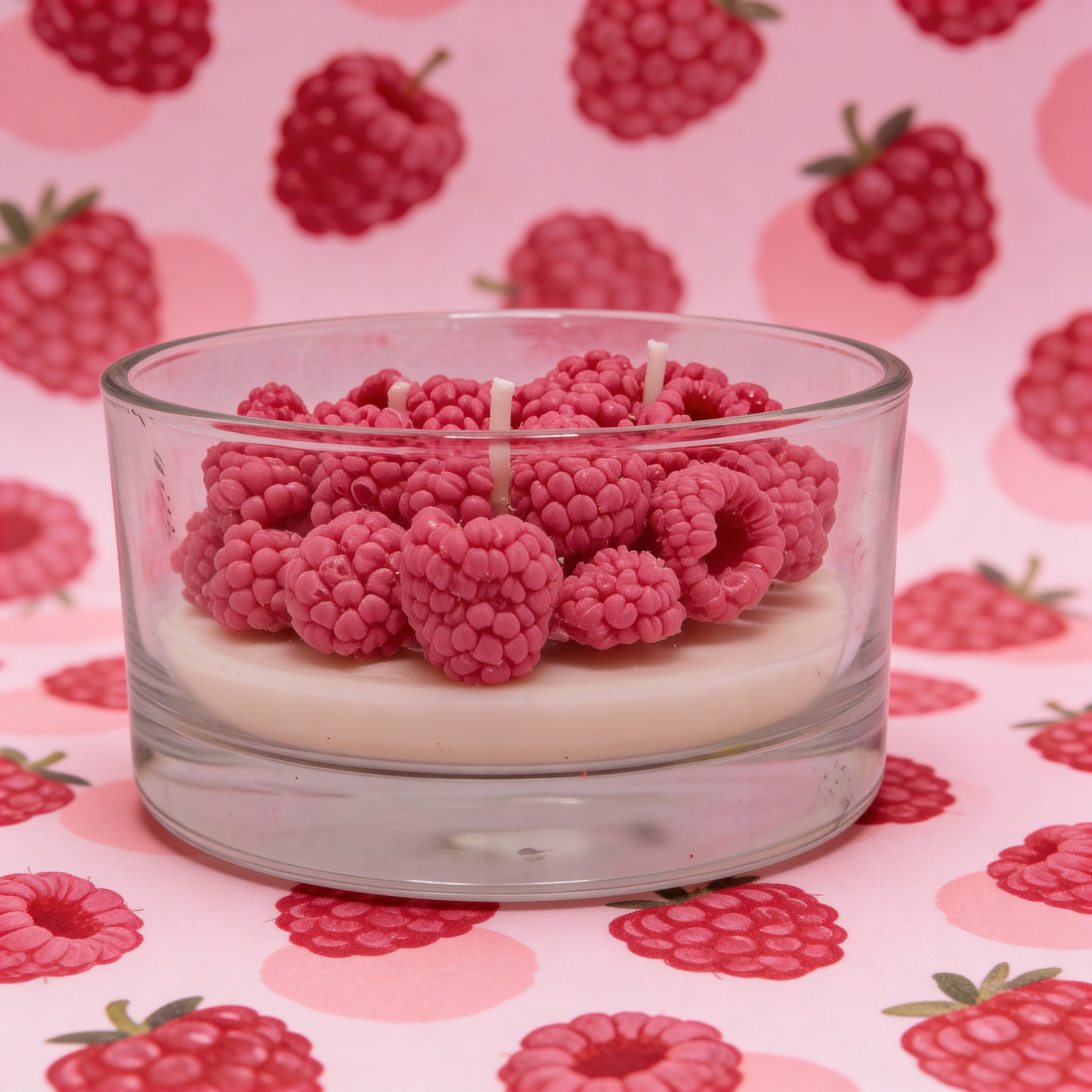 Świeca sojowa w szkle Serce z malin Malinowe Serce zapachowa Just Raspberry 192g