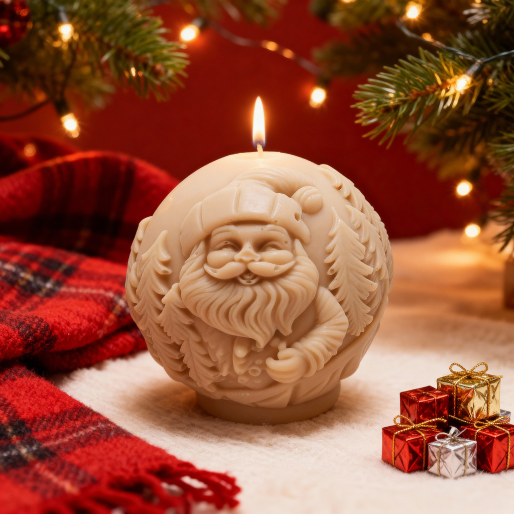 Christmas Soy Candle Bauble Santa Claus 196g Christmas Home Caramel