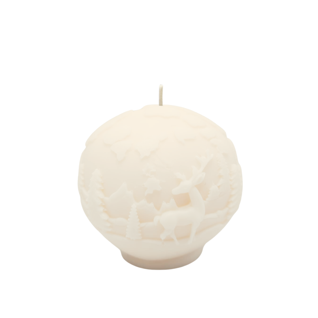 Christmas soy candle Bauble Reindeer Winter Landscape 150g Christmas Home cream-colored