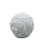 Vánoční sójová svíčka Baňka Dva jeleni 150g Christmas Home šedomodrá