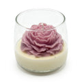 Vela de soja grande en vaso Flor de Clavel regalo aroma Citrus Harmony 210g morada hasta 50h