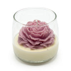 Vela de soja grande en vaso Flor de Clavel regalo aroma Citrus Harmony 210g morada hasta 50h