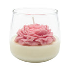 Vela de soja grande en vaso Flor de Clavel regalo aroma Citrus Harmony 210g rosa hasta 50h