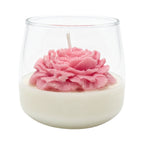 Vela de soja grande en vaso Flor de Clavel regalo aroma Citrus Harmony 210g rosa hasta 50h