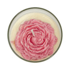 Vela de soja grande en vaso Flor de Clavel regalo aroma Citrus Harmony 210g rosa hasta 50h