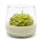 Vela de soja grande en vaso Flor de Clavel regalo aroma Citrus Harmony 210g morada hasta 50h