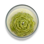 Vela de soja grande en vaso Flor de Clavel regalo aroma Citrus Harmony 210g morada hasta 50h