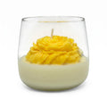 Large soy candle in glass Clove Flower gift scent Citrus Harmony 210g yellow up to 50h