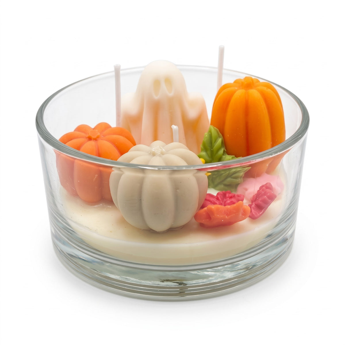 Höstlig sojavaxljus i glas, Spöke i pumpor, doft Honey Glow 190g