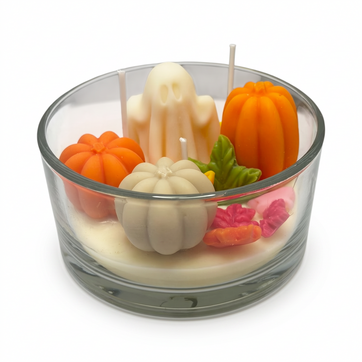 Höstlig sojavaxljus i glas, Spöke i pumpor, doft Honey Glow 190g