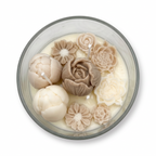 Candela di soia in vetro autunnale Bouquet di Cashmere come regalo, fragranza Midnight Opium