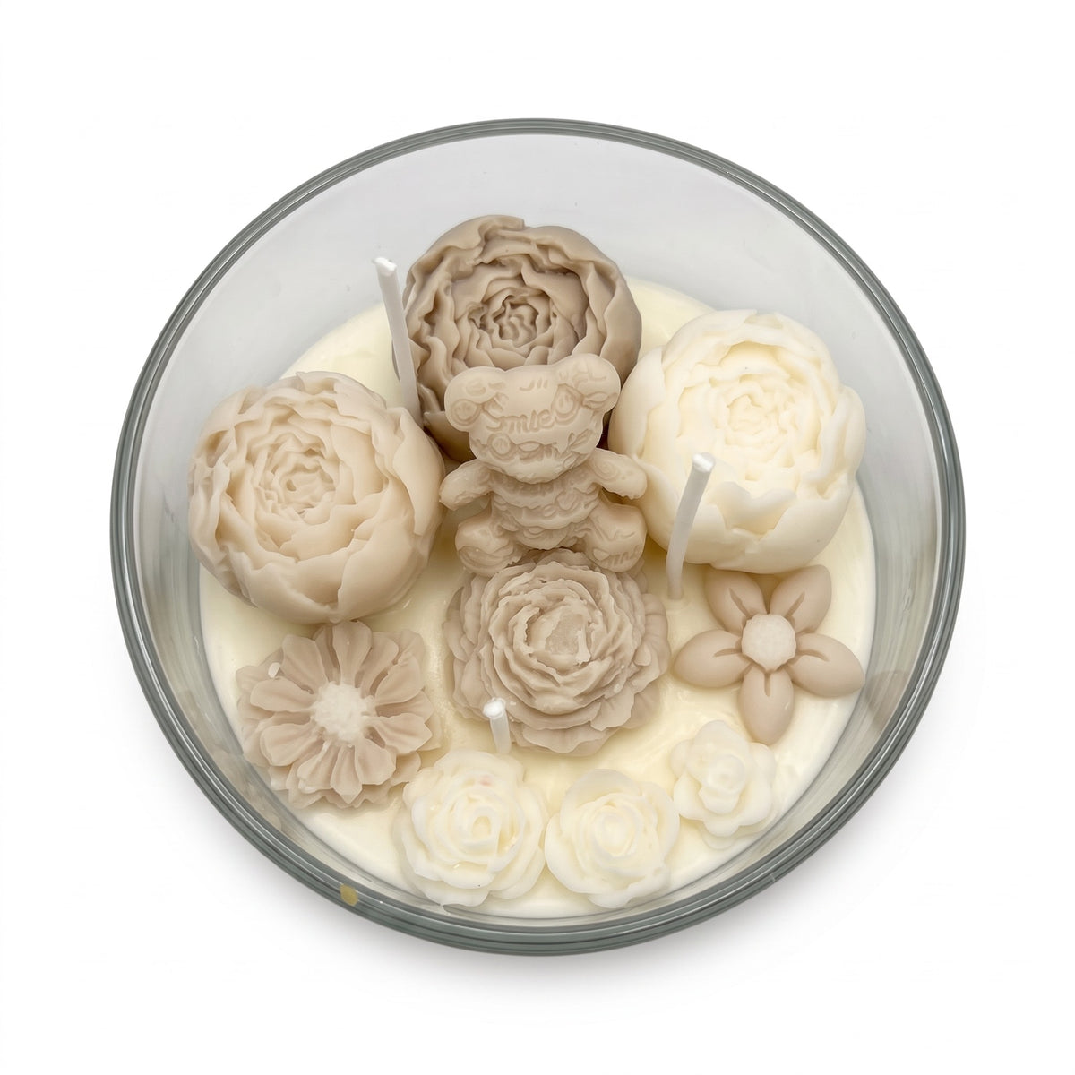 Autumn Latte Nook soy candle in a glass jar, a gift with Midnight Opium fragrance