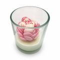 Scented Soy Candle WATER LILY in Glass Pink Scent Paris 120g up to 30h