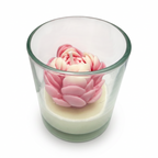 Scented Soy Candle WATER LILY in Glass Pink Scent Paris 120g up to 30h