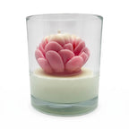 Scented Soy Candle WATER LILY in Glass Pink Scent Paris 120g up to 30h
