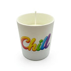 Scented soy candle for a gift, inscription “Chill,” Citrus Harmony fragrance, 150g