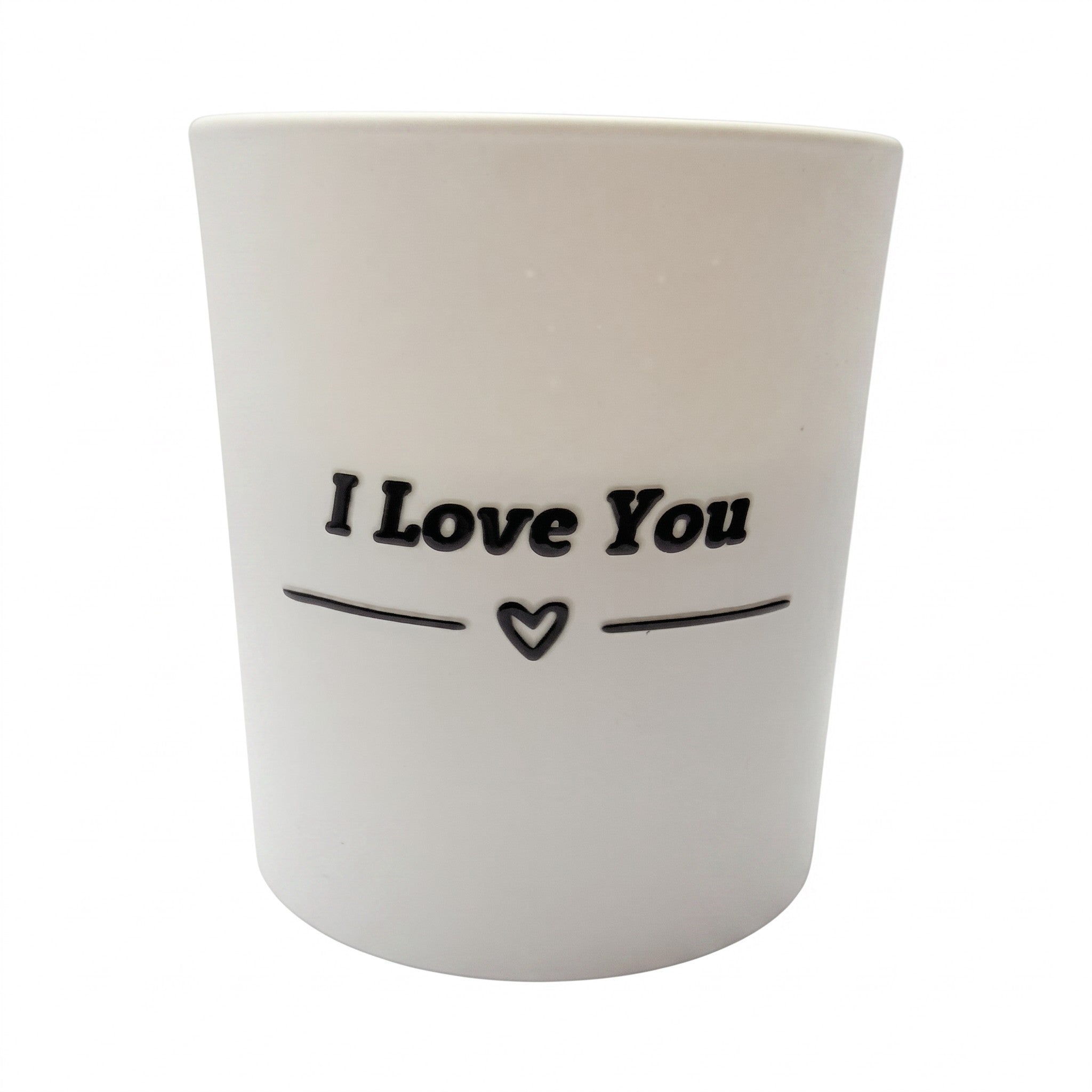 Scented soy candle gift, black “I Love You” inscription, Paris fragrance, 150g