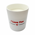 Ароматна соева свещ за подарък с червен надпис „I Love You“, аромат „Paris“, 150g