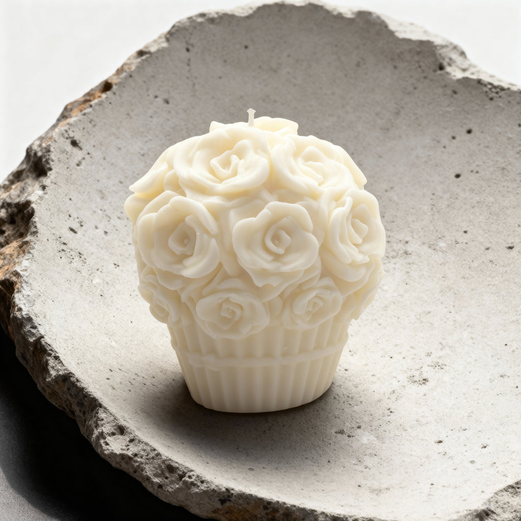 Vela de soja Cesta de rosas aromática París 207g crema