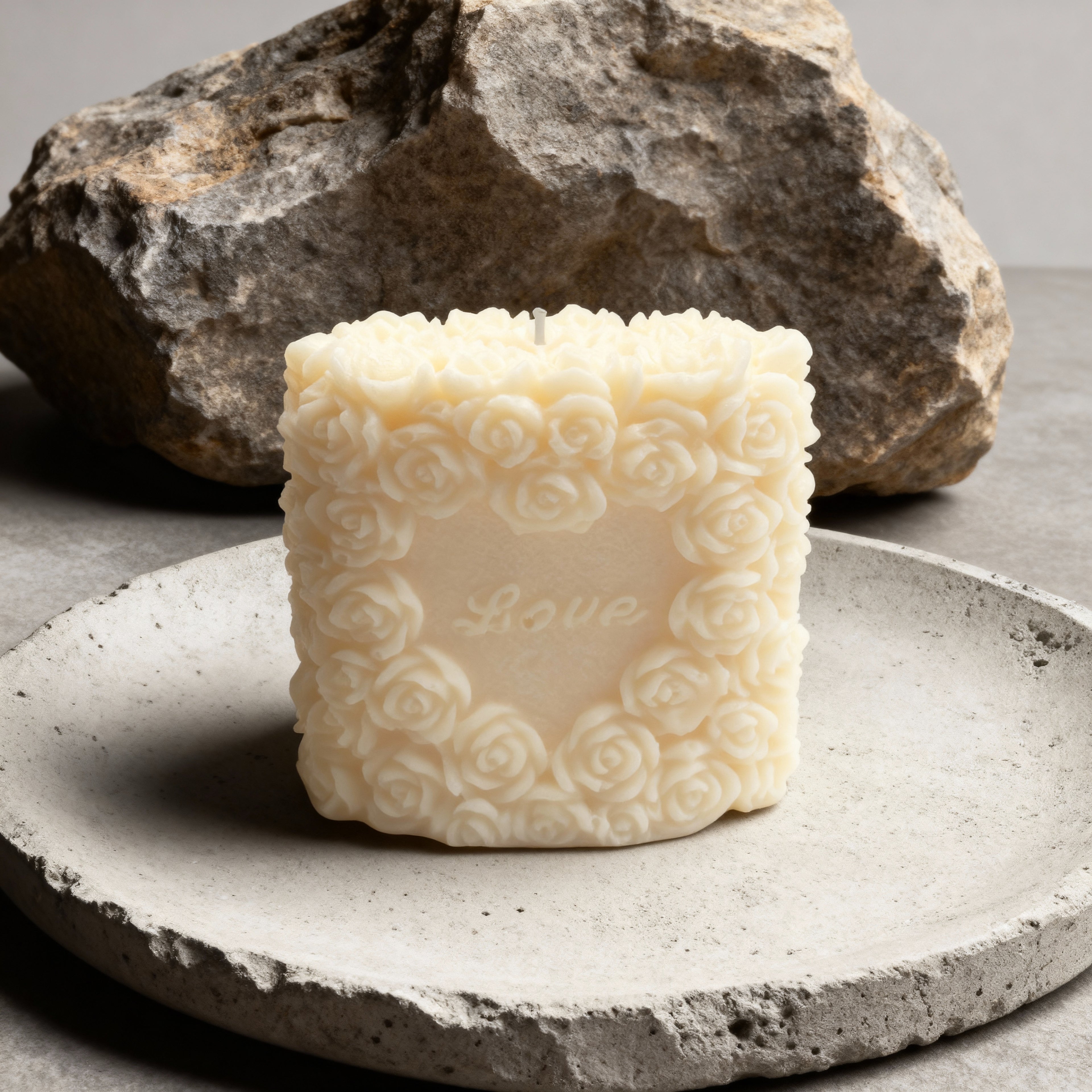 Vela de soja Corazón con la inscripción LOVE perfumada Paris 140g