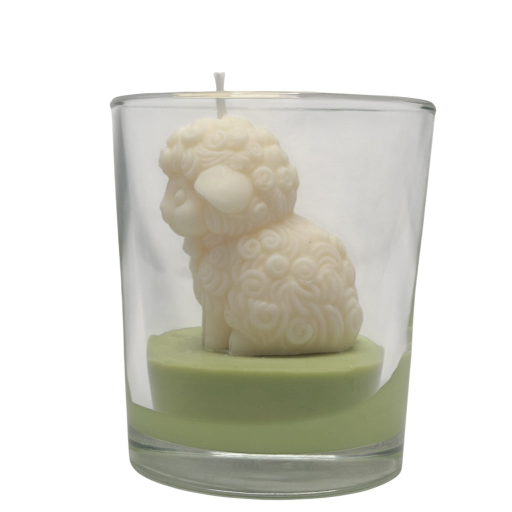 Sojová dekorativní velikonoční svíčka Beránek velikonoční Citrus Harmony 180g ve skle