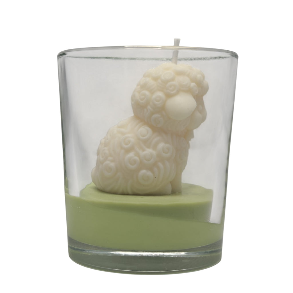 Sojová dekorativní velikonoční svíčka Beránek velikonoční Citrus Harmony 180g ve skle
