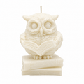 Bougie décorative en cire de soja remerciement Hibou avec livre Vanille 110g