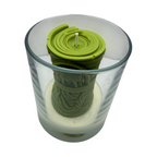 Dekorative Sojawachskerze im Glas DOLAR Geldschein-Motiv, Duft Blue Haze, 180g – Geburtstagsgeschenk und Dekoration