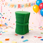 Sojakerze DOLLAR STAPEL von Banknoten Dekoration Geburtstag Party Geschenk 7 cm