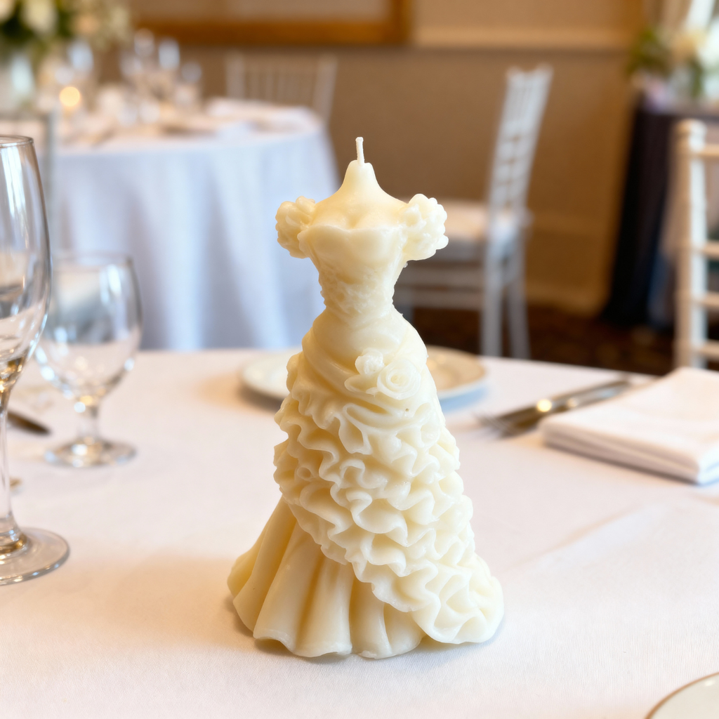 Lumânare decorativă de soia Rochie de mireasă mix 65g