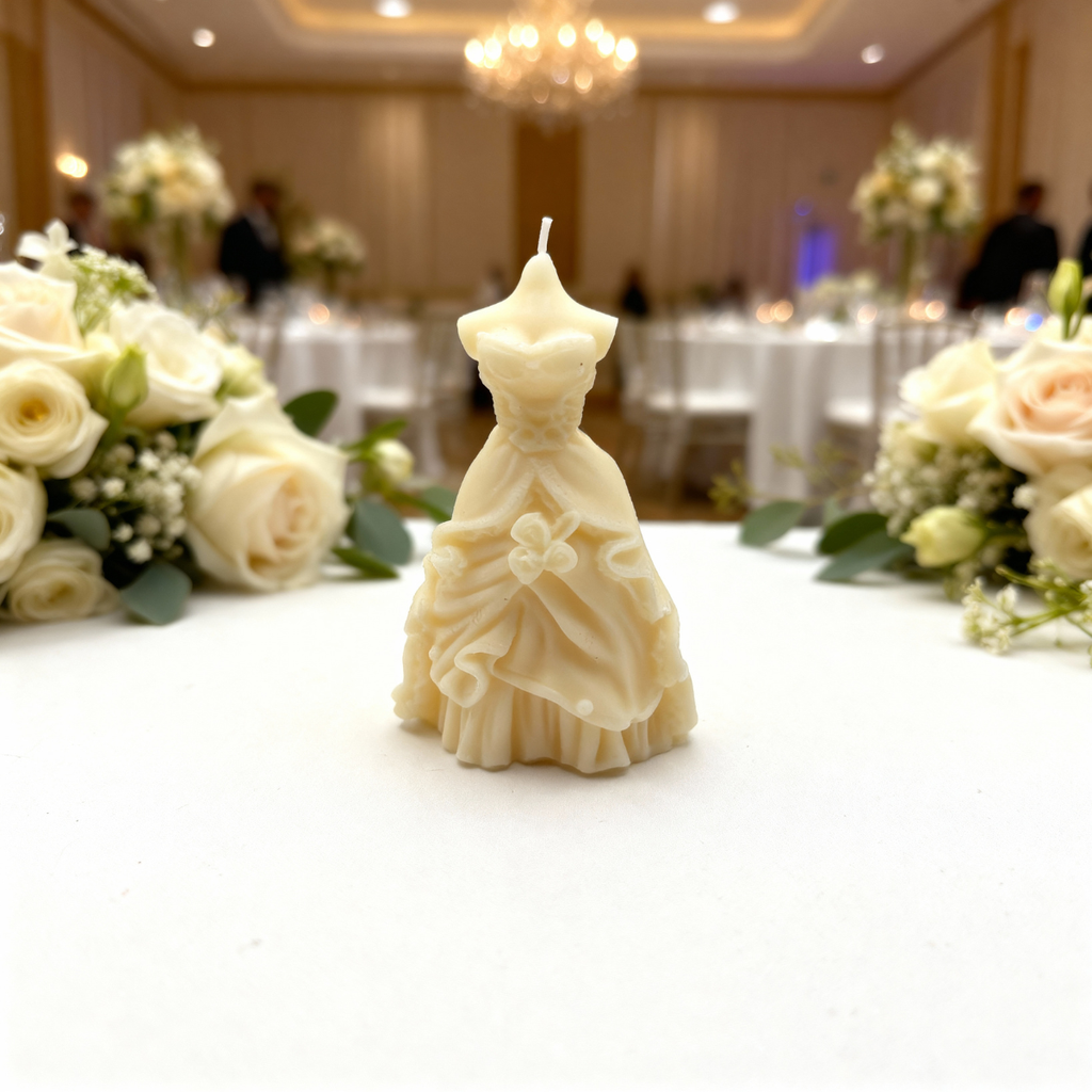 Lumânare decorativă de soia Rochie de mireasă mix 65g