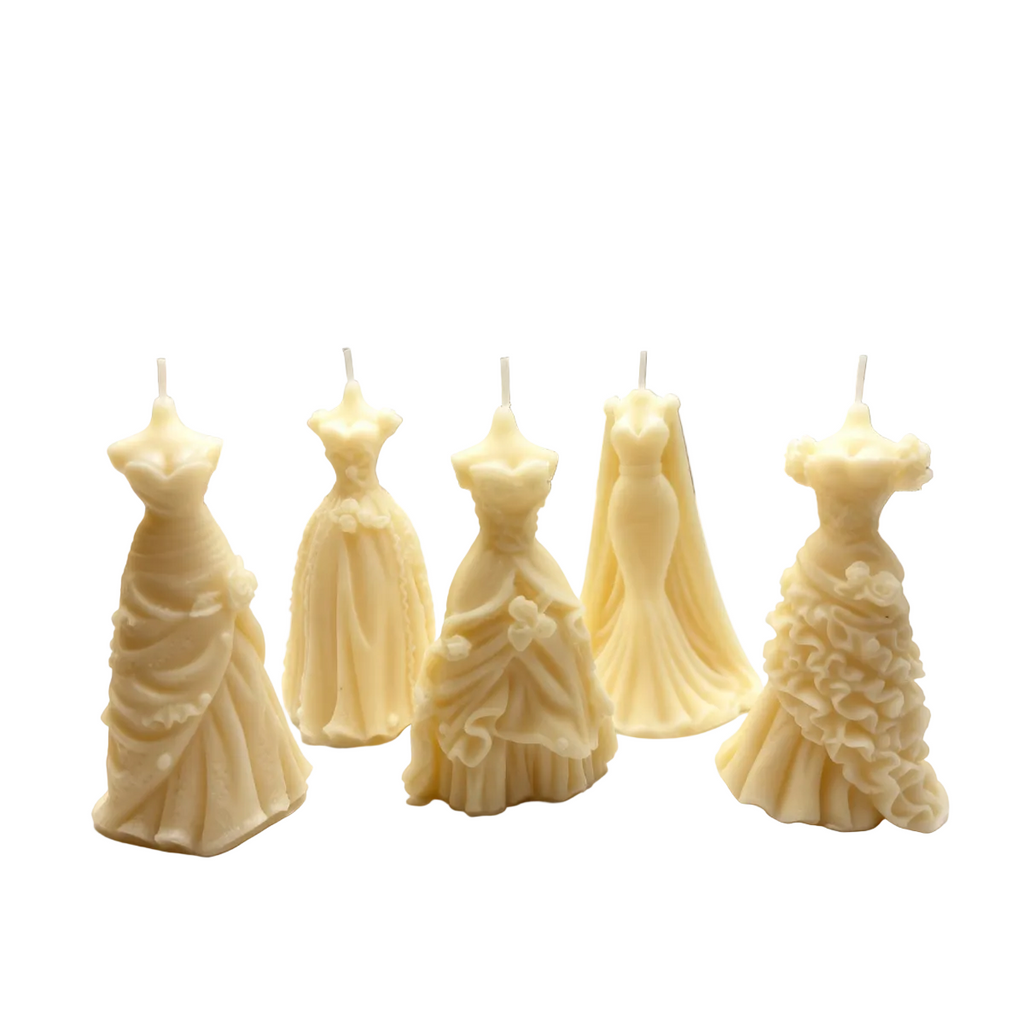 Lumânare decorativă de soia Rochie de mireasă mix 65g