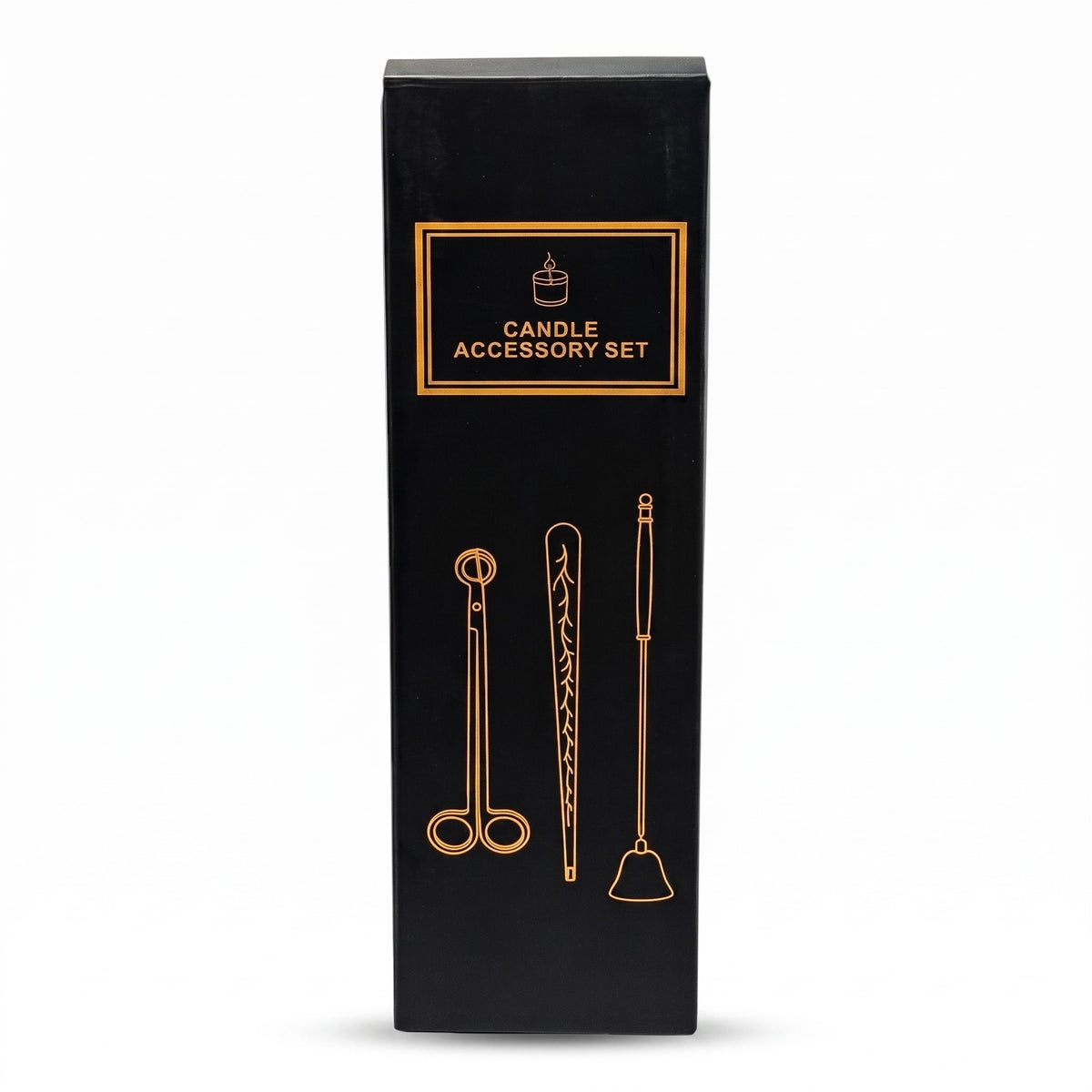 Presentset: sojavaxljus Patchouli Imperial + tillbehör i roséguld