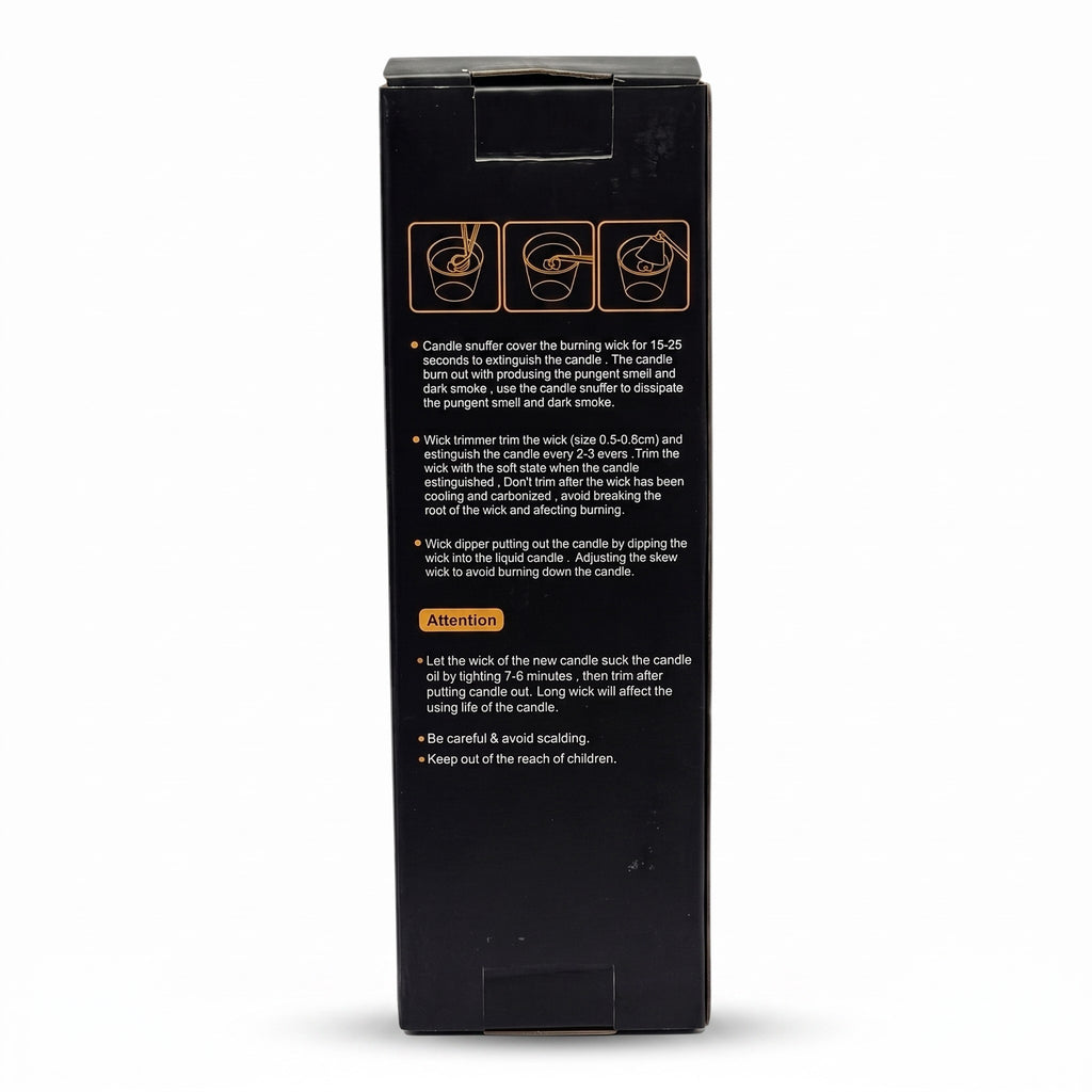 Presentset: sojavaxljus Patchouli Imperial + tillbehör i roséguld