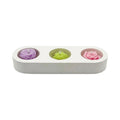 Set of Tealight Soy Candles FLOWERS in a Plaster Holder – Paris, Summer Melon, Pistachio Dreams Scents, 290g